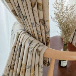 Tenda Oscurante In Lino Nordico Su Misura, Con Stampa Di Piante, Per Soggiorno, Camera Da Letto