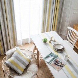 Tenda Jacquard Moderna Nordica Su Misura, Con Strisce A Contrasto, Per Soggiorno, Camera Da Letto, Studio, Tessuto