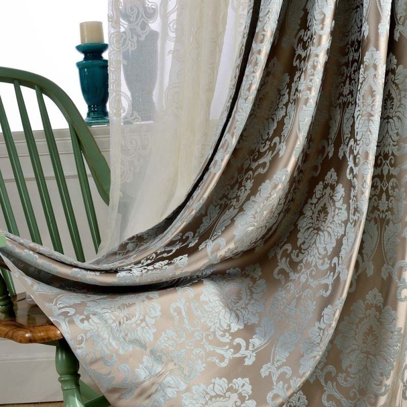 Tenda Oscurante Europea Max Su Misura, Tenda Di Lusso In Damasco Jacquard Per Camera Da Letto