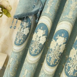 Tenda Ricamata In Ciniglia Su Misura, Stile Europeo Floreale Per Soggiorno, Camera Da Letto