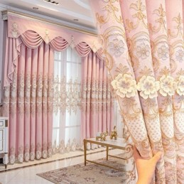 Tenda Oscurante In Ciniglia Su Misura, Stile Europeo, Con Ricamo Floreale, Per Soggiorno, Camera Da Letto