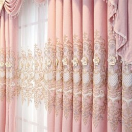 Tenda Oscurante In Ciniglia Su Misura, Stile Europeo, Con Ricamo Floreale, Per Soggiorno, Camera Da Letto