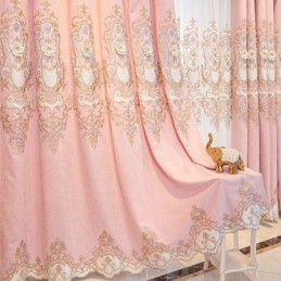 Tenda Oscurante In Ciniglia Su Misura, Stile Europeo, Con Ricamo Floreale, Per Soggiorno, Camera Da Letto