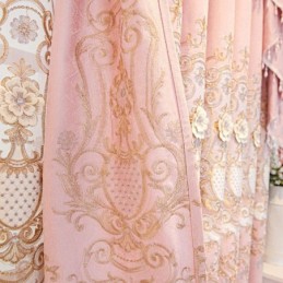 Tenda Oscurante In Ciniglia Su Misura, Stile Europeo, Con Ricamo Floreale, Per Soggiorno, Camera Da Letto