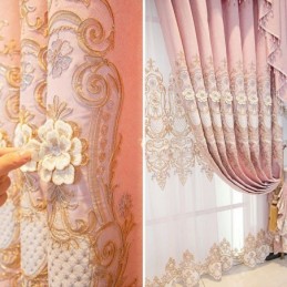Tenda Oscurante In Ciniglia Su Misura, Stile Europeo, Con Ricamo Floreale, Per Soggiorno, Camera Da Letto