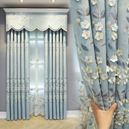 Tenda Oscurante Su Misura, Stile Nordico, Con Ricamo Vegetale, Per Soggiorno, Camera Da Letto