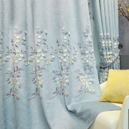 Tenda Oscurante Su Misura, Stile Nordico, Con Ricamo Vegetale, Per Soggiorno, Camera Da Letto