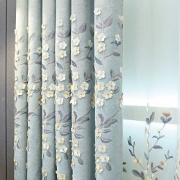 Tenda Oscurante Su Misura, Stile Nordico, Con Ricamo Vegetale, Per Soggiorno, Camera Da Letto