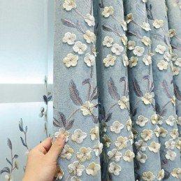 Tenda Oscurante Su Misura, Stile Nordico, Con Ricamo Vegetale, Per Soggiorno, Camera Da Letto