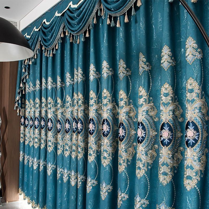 Tenda Oscurante Su Misura Con Ricamo Floreale Europeo Per Soggiorno E Camera Da Letto