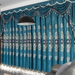 Tenda Oscurante Su Misura Con Ricamo Floreale Europeo Per Soggiorno E Camera Da Letto