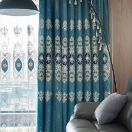 Tenda Oscurante Su Misura Con Ricamo Floreale Europeo Per Soggiorno E Camera Da Letto