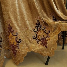 Tenda Oscurante In Ciniglia Su Misura, Con Ricamo Floreale Europeo, Per Soggiorno, Camera Da Letto