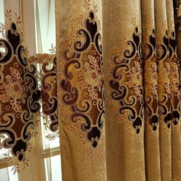 Tenda Oscurante In Ciniglia Su Misura, Con Ricamo Floreale Europeo, Per Soggiorno, Camera Da Letto