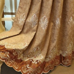 Tenda Oscurante In Ciniglia Su Misura, Con Ricamo Floreale Europeo, Per Soggiorno, Camera Da Letto