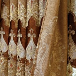 Tenda Oscurante In Ciniglia Su Misura, Con Ricamo Floreale Europeo, Per Soggiorno, Camera Da Letto