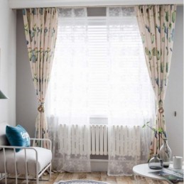Tenda Stampata Con Cactus Creativo, Su Misura, Cromatica, Semi-Oscurante, Per Soggiorno, Camera Da Letto, Tessuto Per Bambini