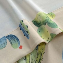 Tenda Stampata Con Cactus Creativo, Su Misura, Cromatica, Semi-Oscurante, Per Soggiorno, Camera Da Letto, Tessuto Per Bambini