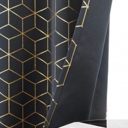 Tenda Oscurante Su Misura, Stile Nordico, Con Motivo Geometrico Bronzato, Per Soggiorno, Camera Da Letto