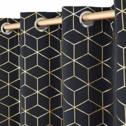 Tenda Oscurante Su Misura, Stile Nordico, Con Motivo Geometrico Bronzato, Per Soggiorno, Camera Da Letto
