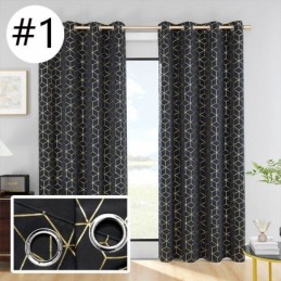 Tenda Oscurante Su Misura, Stile Nordico, Con Motivo Geometrico Bronzato, Per Soggiorno, Camera Da Letto