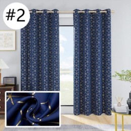 Tenda Oscurante Su Misura, Stile Nordico, Con Motivo Geometrico Bronzato, Per Soggiorno, Camera Da Letto