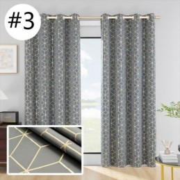 Tenda Oscurante Su Misura, Stile Nordico, Con Motivo Geometrico Bronzato, Per Soggiorno, Camera Da Letto