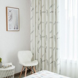 Tende Oscuranti Con Stampa Di Piume Nordiche Per Soggiorno E Camera Da Letto