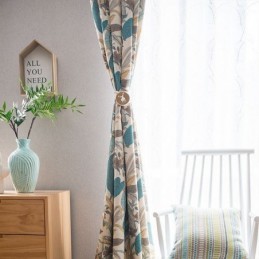 Tende Oscuranti Nordiche In Cotone Con Stampa Di Piante Per Soggiorno E Camera Da Letto