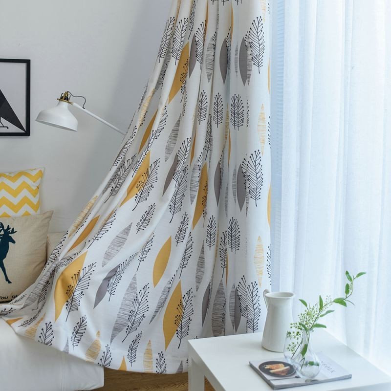 Tenda Oscurante Per La Protezione Dell'Ambiente, Tenda Su Misura, Stile Americano, Stampa A Foglie, Oscuramento Della Stanza, Ca