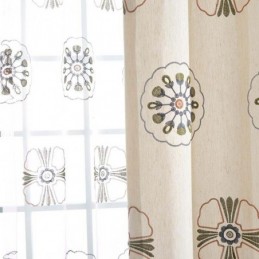 Tende Oscuranti In Stile Nordico In Policotone Con Fiori Ricamati Per Soggiorno E Camera Da Letto