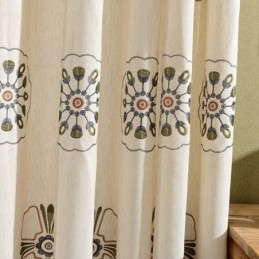 Tende Oscuranti In Stile Nordico In Policotone Con Fiori Ricamati Per Soggiorno E Camera Da Letto