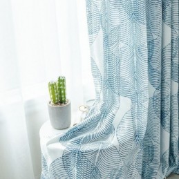 Tenda Oscurante Nordica Su Misura Con Stampa A Foglie Per Soggiorno E Camera Da Letto