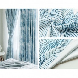 Tenda Oscurante Nordica Su Misura Con Stampa A Foglie Per Soggiorno E Camera Da Letto