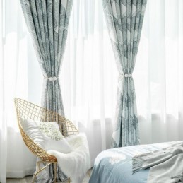 Tenda Oscurante Nordica Su Misura Con Stampa A Foglie Per Soggiorno E Camera Da Letto