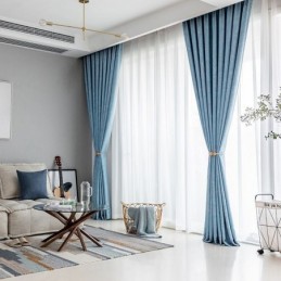 Tenda Oscurante Nordica Su Misura Per Soggiorno, Camera Da Letto, Con Foglie Stampate