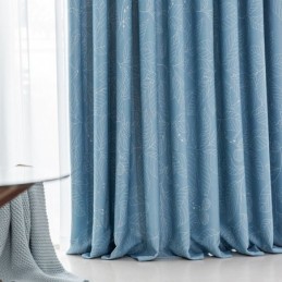 Tenda Oscurante Nordica Su Misura Per Soggiorno, Camera Da Letto, Con Foglie Stampate