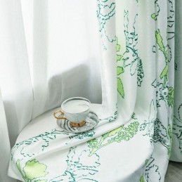 Tenda Oscurante Con Stampa Di Foglie Nordiche, Su Misura, Per Soggiorno E Camera Da Letto