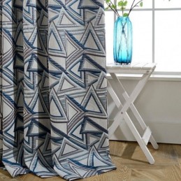 Tenda Oscurante In Lino Su Misura, Stile Nordico Geometrico Jacquard Per Soggiorno, Camera Da Letto