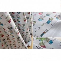 Tenda Oscurante Nordica Su Misura Con Stampa Di Piante In Vaso Per Soggiorno E Camera Da Letto