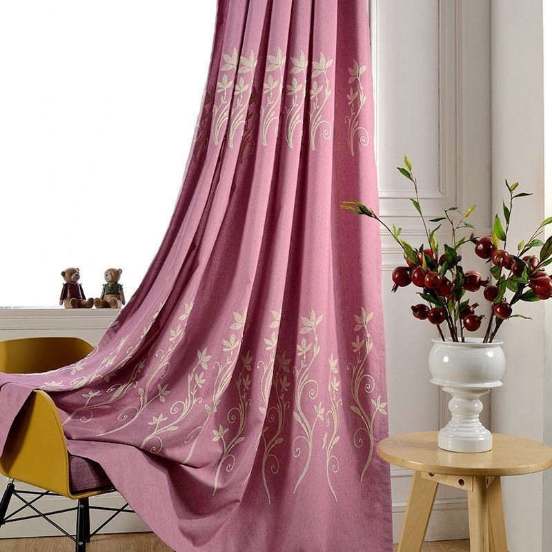 Tenda Oscurante Nordic Wind Tenda Su Misura Pianta Ricamata Cotone Lino