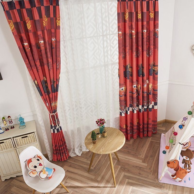 Tende Oscuranti In Cotone Per Bambini, Stile Cartoon, Stampate Con Auto