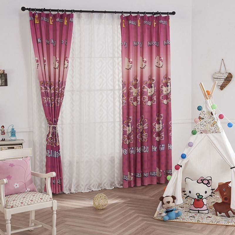 Tende Oscuranti In Cotone Per Bambini, Con Stampa Di Gattini, Per Soggiorno E Camera Da Letto