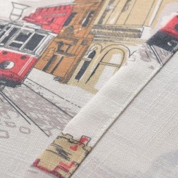 Tende Oscuranti In Lino Nordico Con Stampa Urbana Per Soggiorno E Camera Da Letto