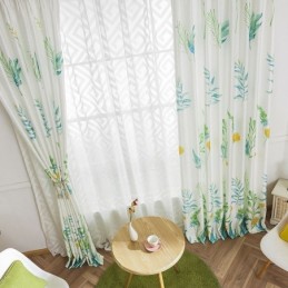 Tenda Oscurante Nordica Su Misura Con Stampa A Foglie Per Soggiorno E Camera Da Letto