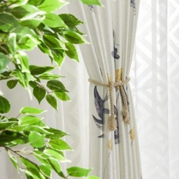 Tenda Oscurante Nordica Su Misura Con Stampa A Foglie Per Soggiorno E Camera Da Letto