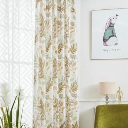 Tenda Oscurante Su Misura Per Soggiorno, Camera Da Letto, Motivo Foglie Nordiche Stampate