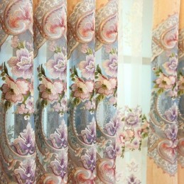 Tenda Di Ciniglia Di Lusso Su Misura, Tende Ricamate Floreali Per Soggiorno, Camera Da Letto