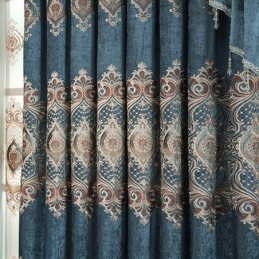 Tenda Oscurante Ricamata Su Misura, Tenda Europea Di Lusso Con Motivo Floreale Per Il Soggiorno