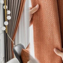 Tenda Moderna Con Cuciture Su Misura, Tenda Oscurante In Ciniglia Per Soggiorno E Camera Da Letto